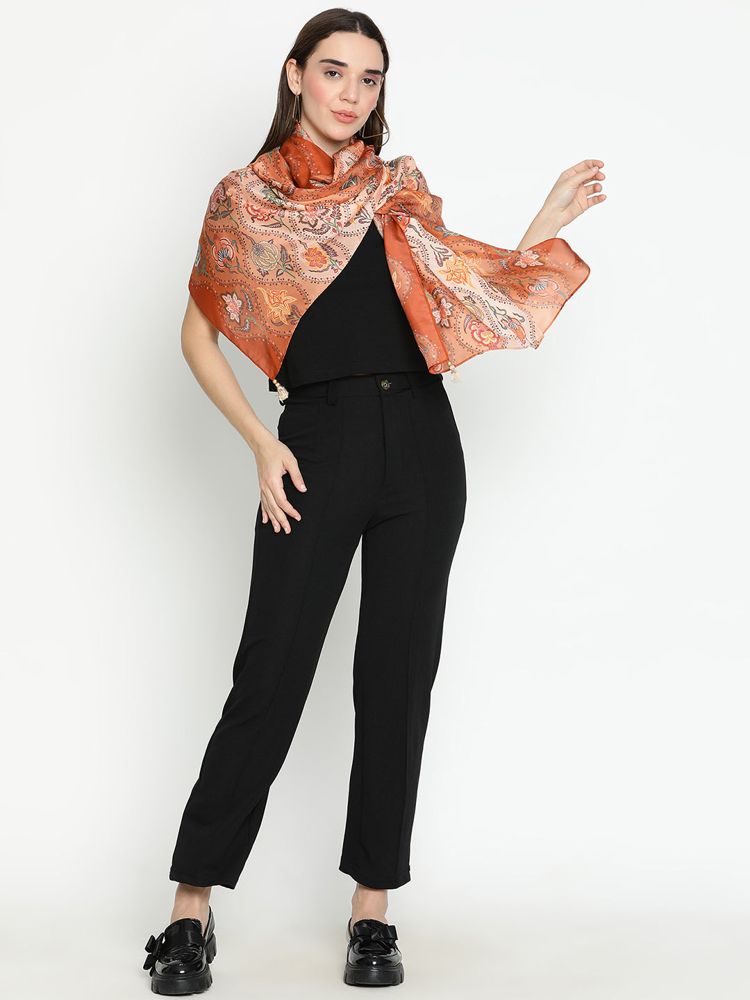 Hannah Women Floral Pure Silk Printed Stole