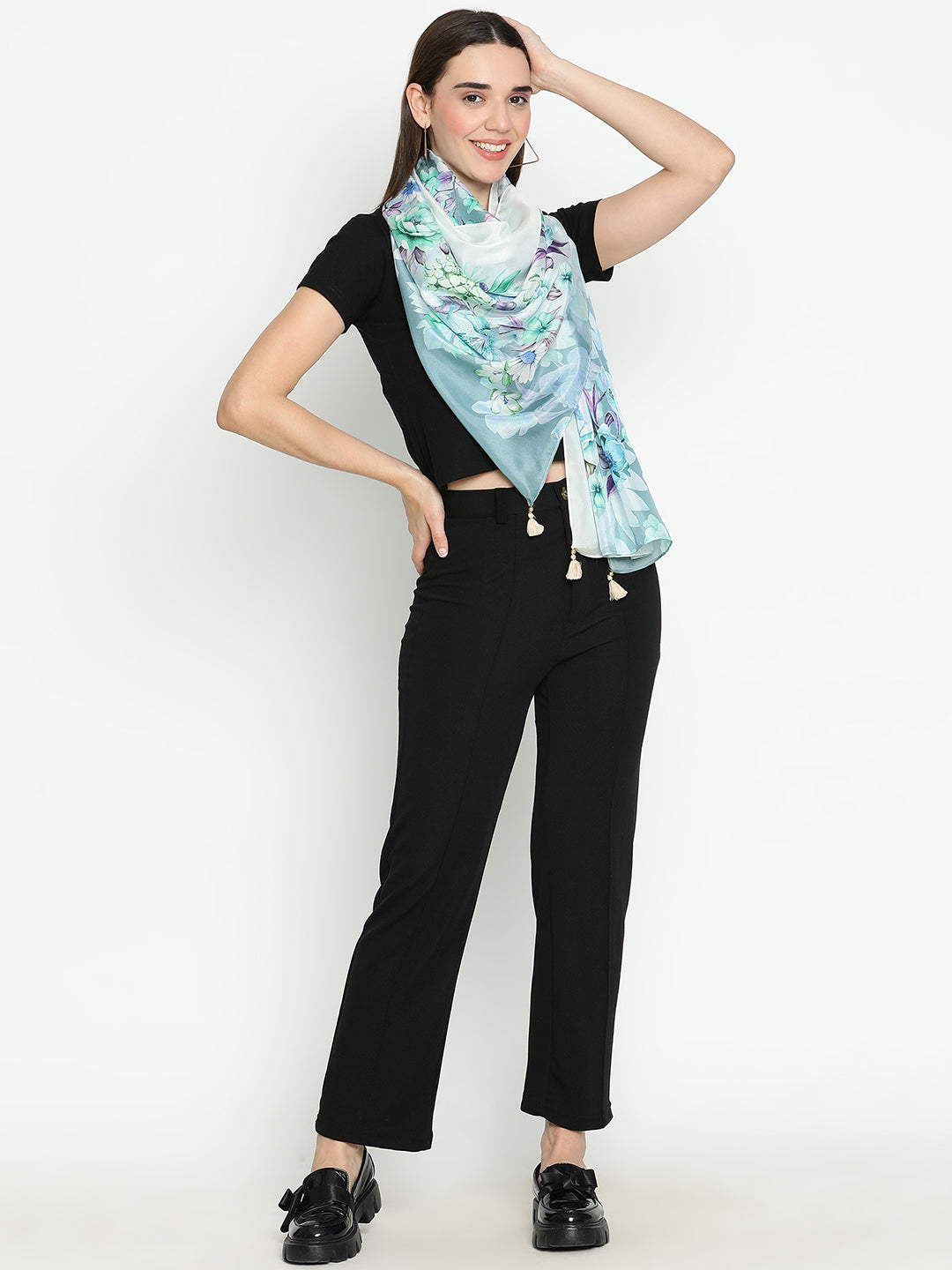Gardenia Women Floral Pure Silk Printed Stole