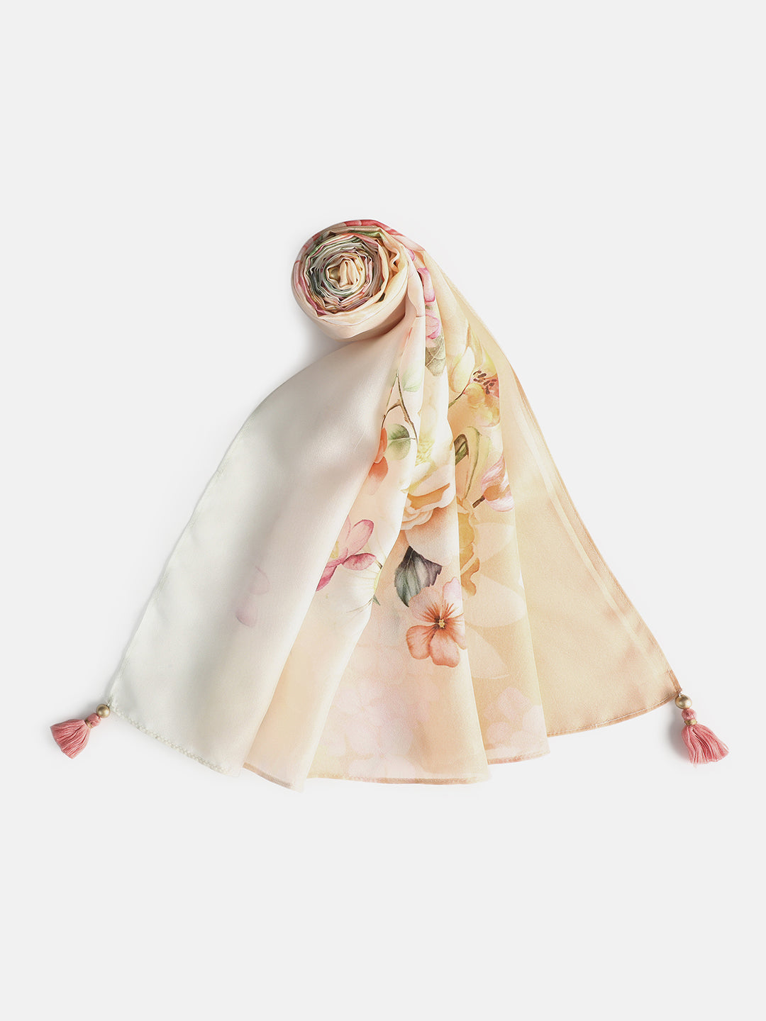 Gardenia Women Floral Pure Silk Printed Stole