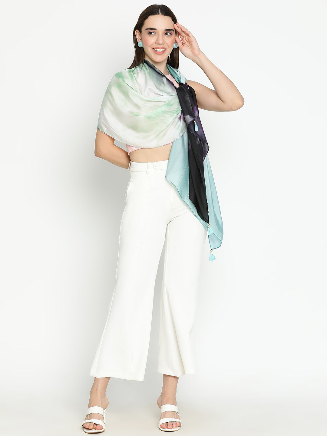 Hazel Women Pure Silk Printed Stole