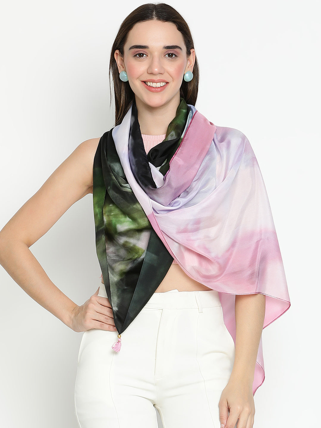 Hazel Women Pure Silk Printed Stole