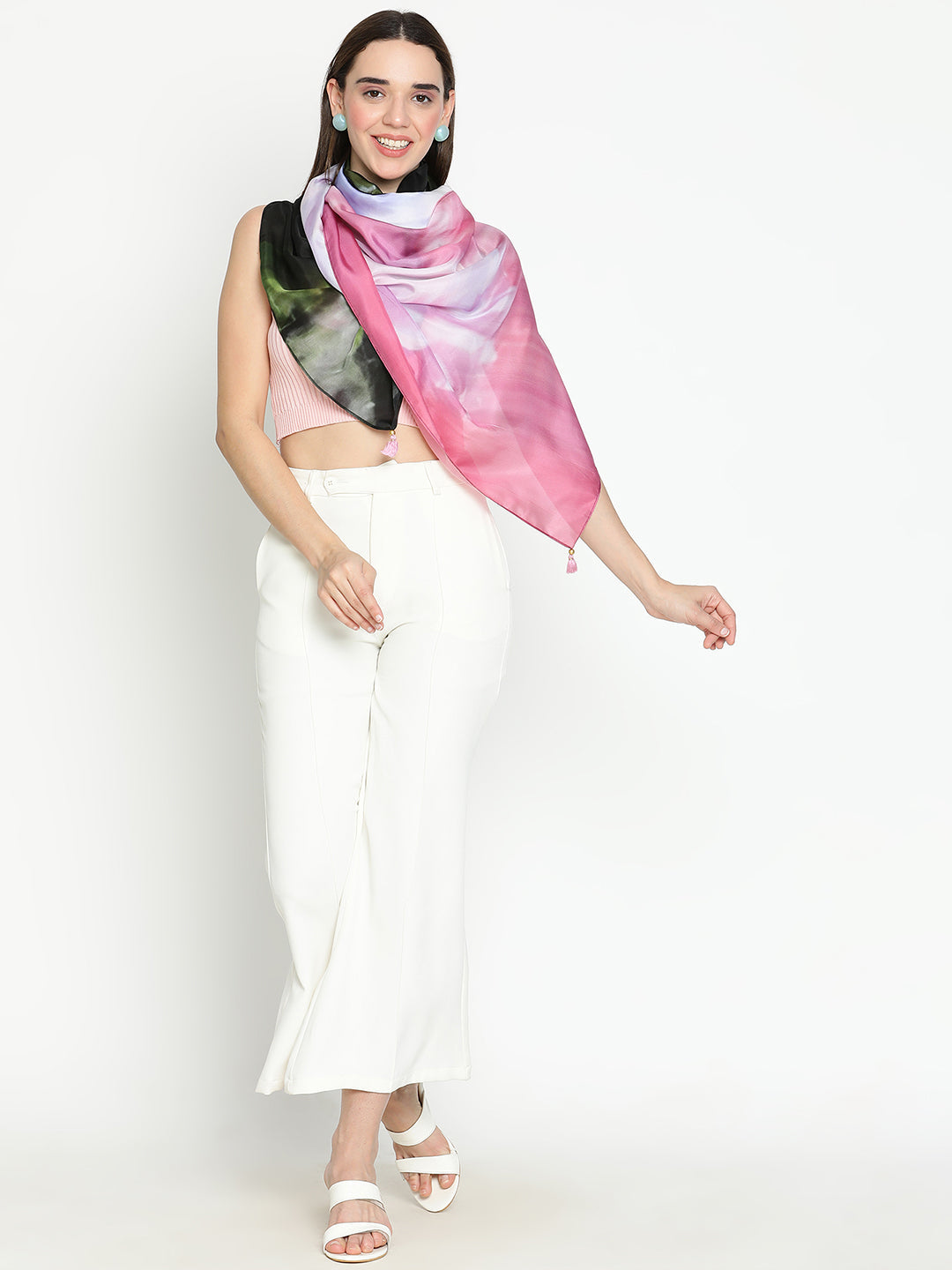 Hazel Women Pure Silk Printed Stole