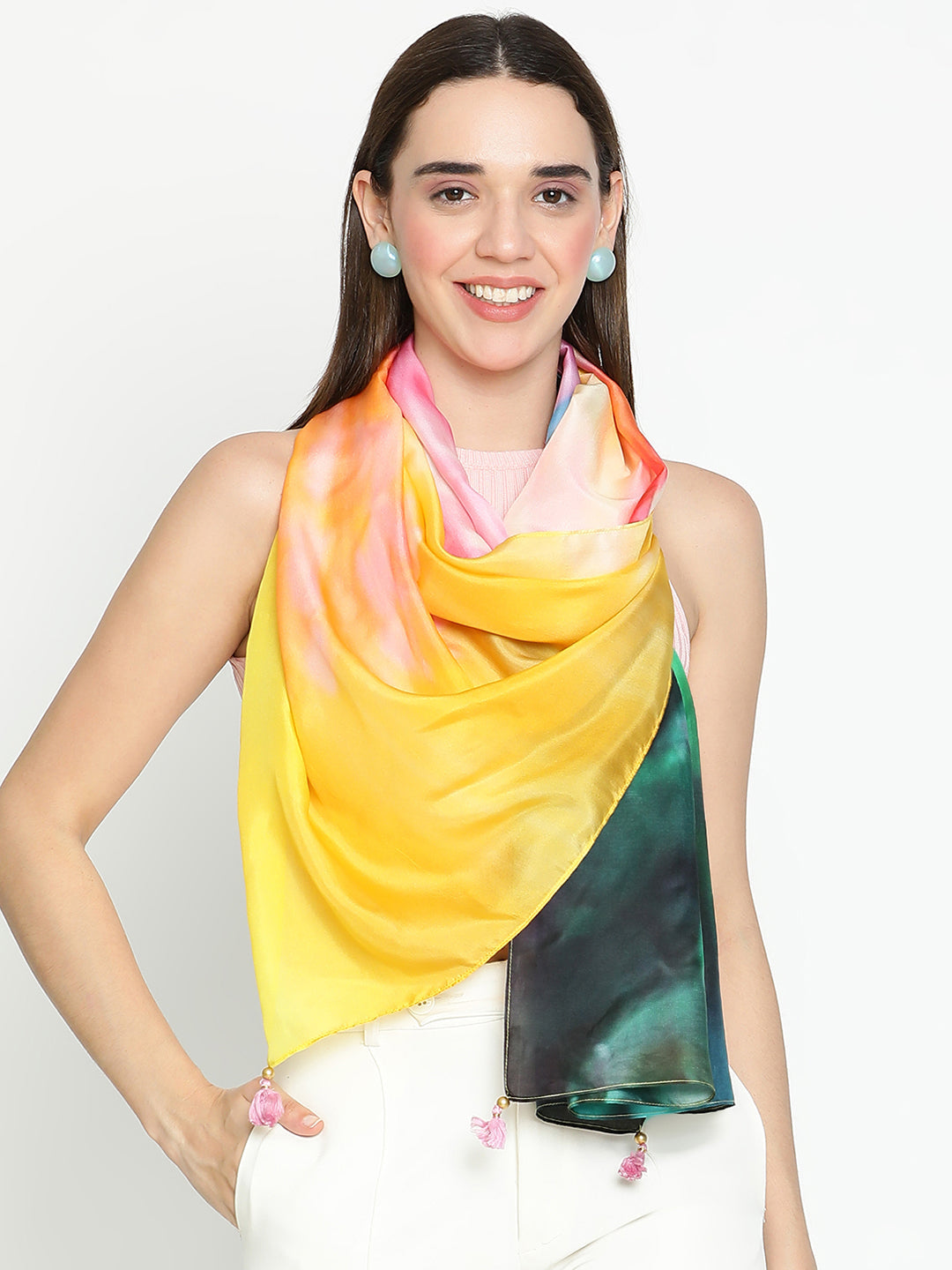 Hazel Women Pure Silk Printed Stole