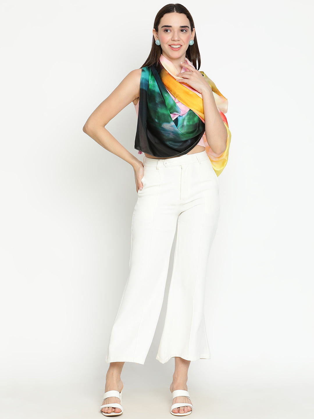 Hazel Women Pure Silk Printed Stole