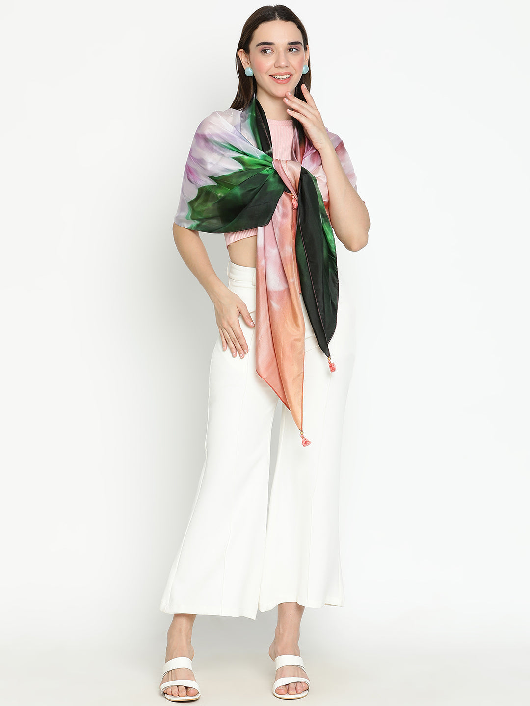 Hazel Women Pure Silk Printed Stole
