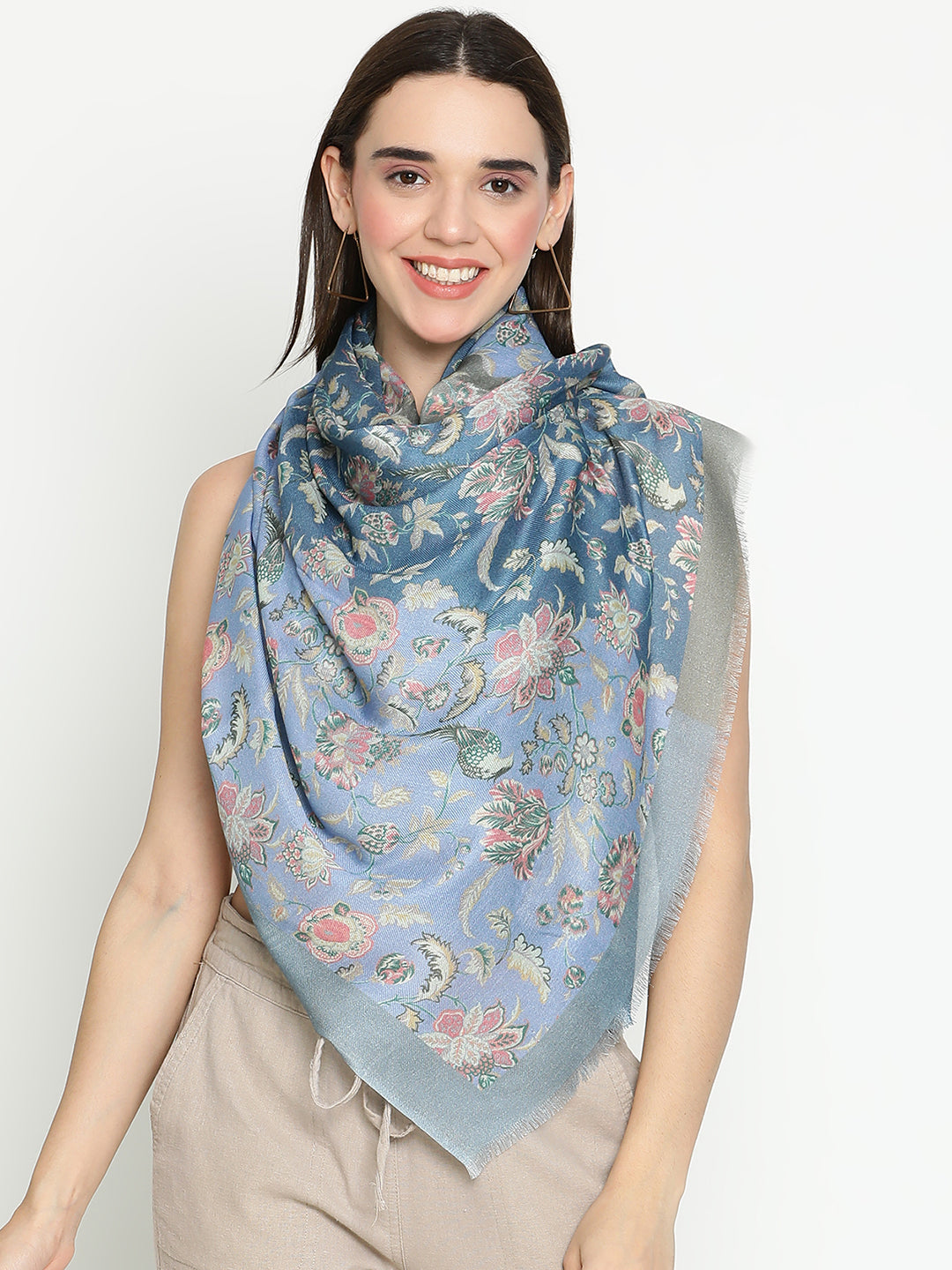 Eesha Women Floral Modal Silk Printed Stole