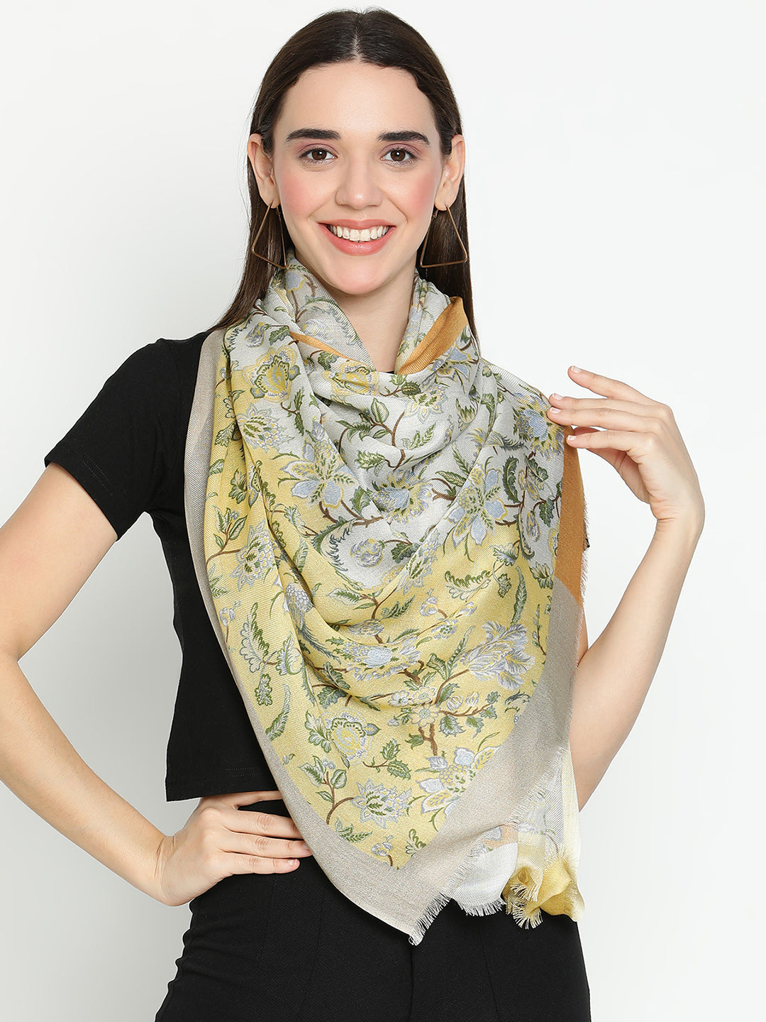 Eesha Women Floral Modal Silk Printed Stole