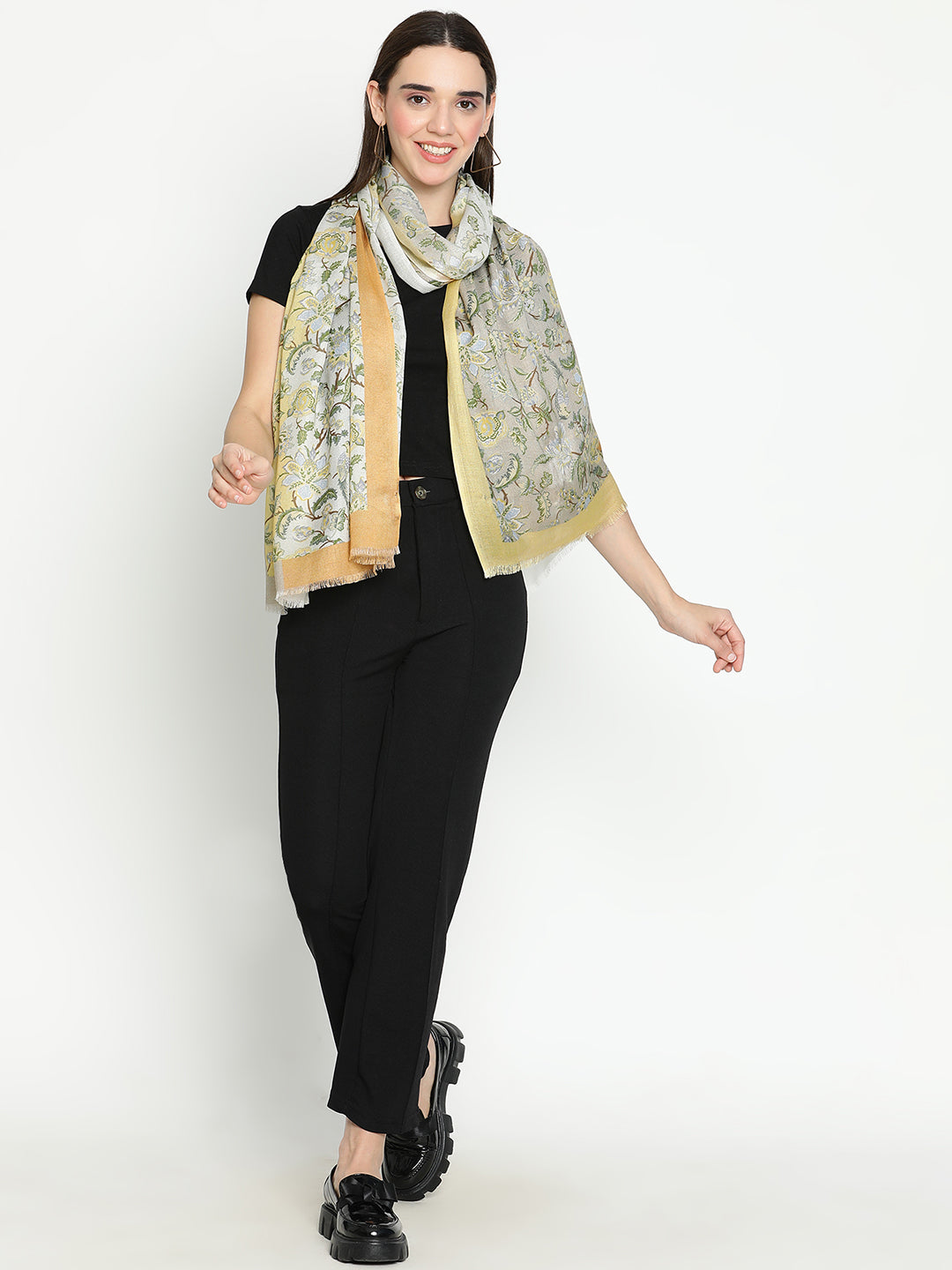 Eesha Women Floral Modal Silk Printed Stole