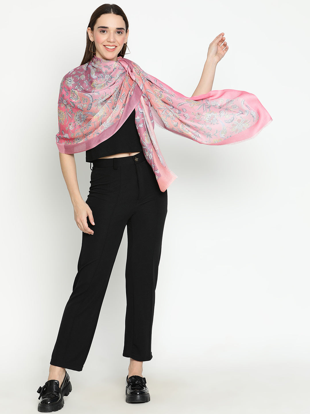 Eesha Women Floral Modal Silk Printed Stole