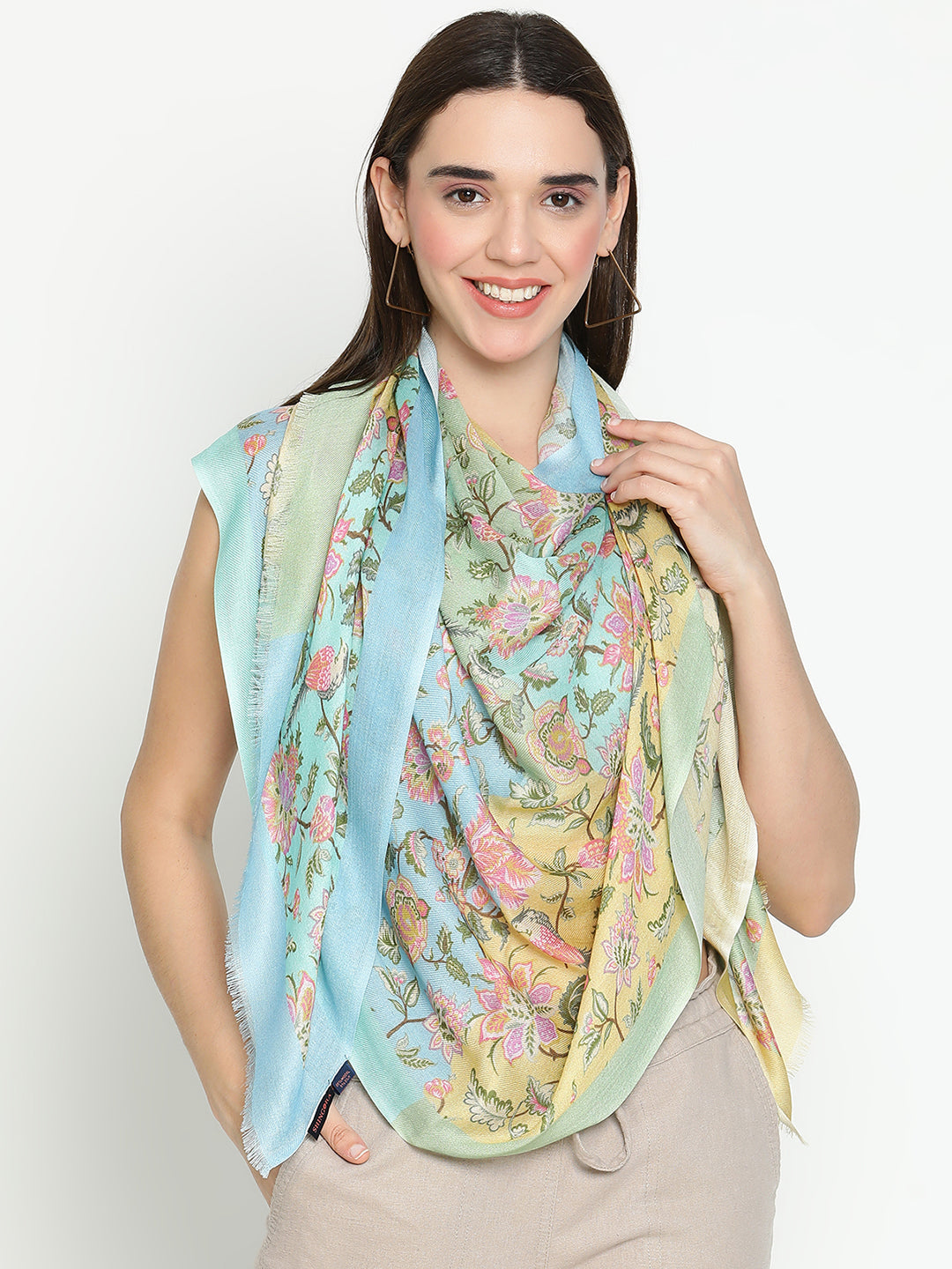 Eesha Women Floral Modal Silk Printed Stole