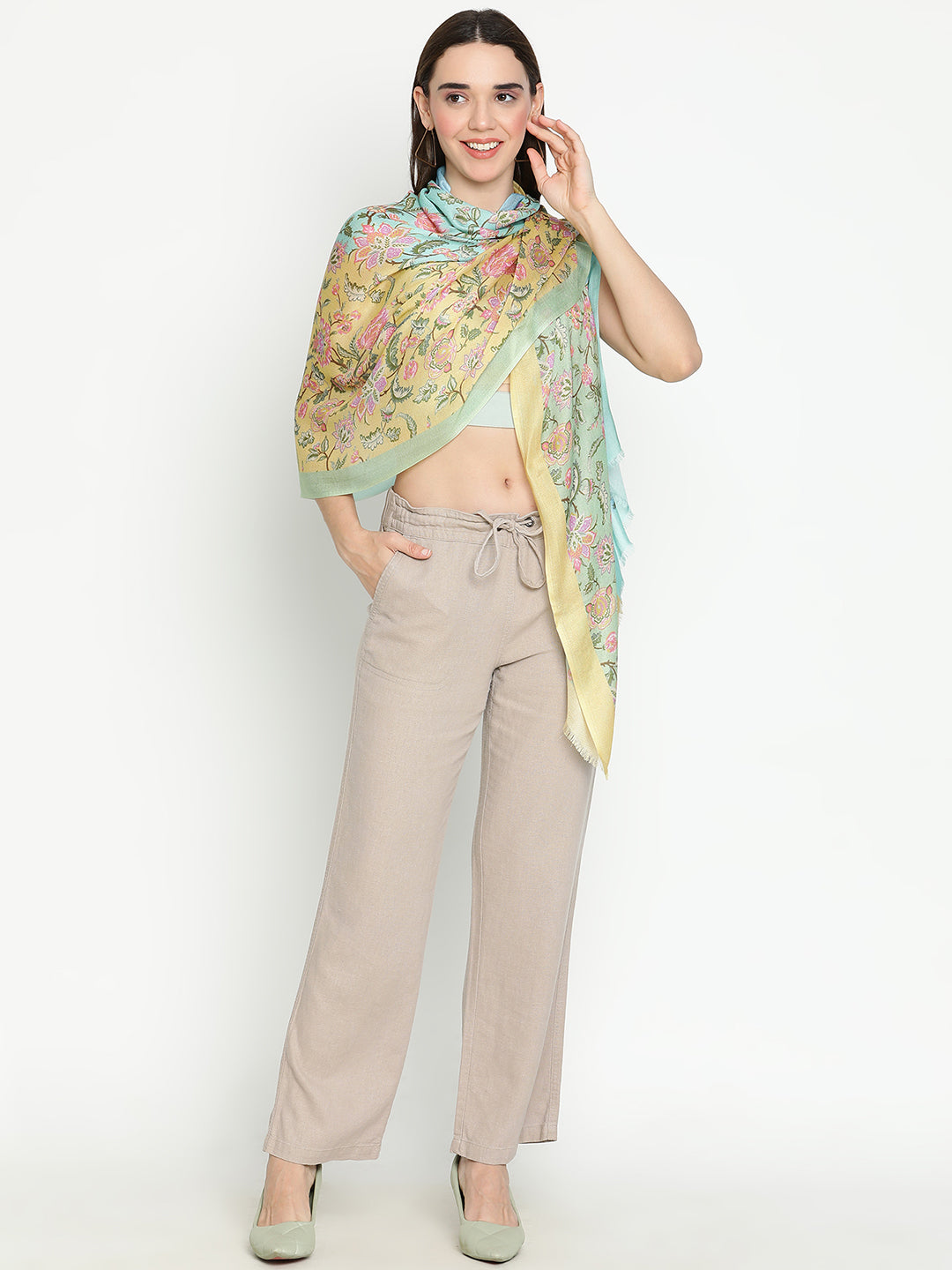 Eesha Women Floral Modal Silk Printed Stole