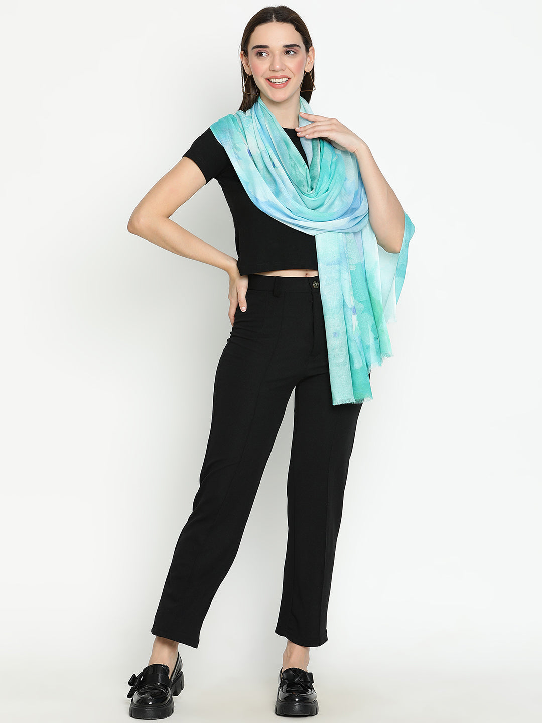Ayana Women Floral Modal Silk Printed Stole