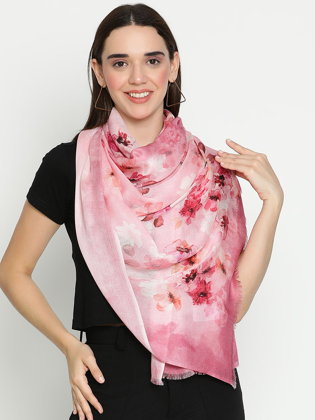 Ayana Women Floral Modal Silk Printed Stole