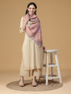 Mia Pink Woolen Printed Stole