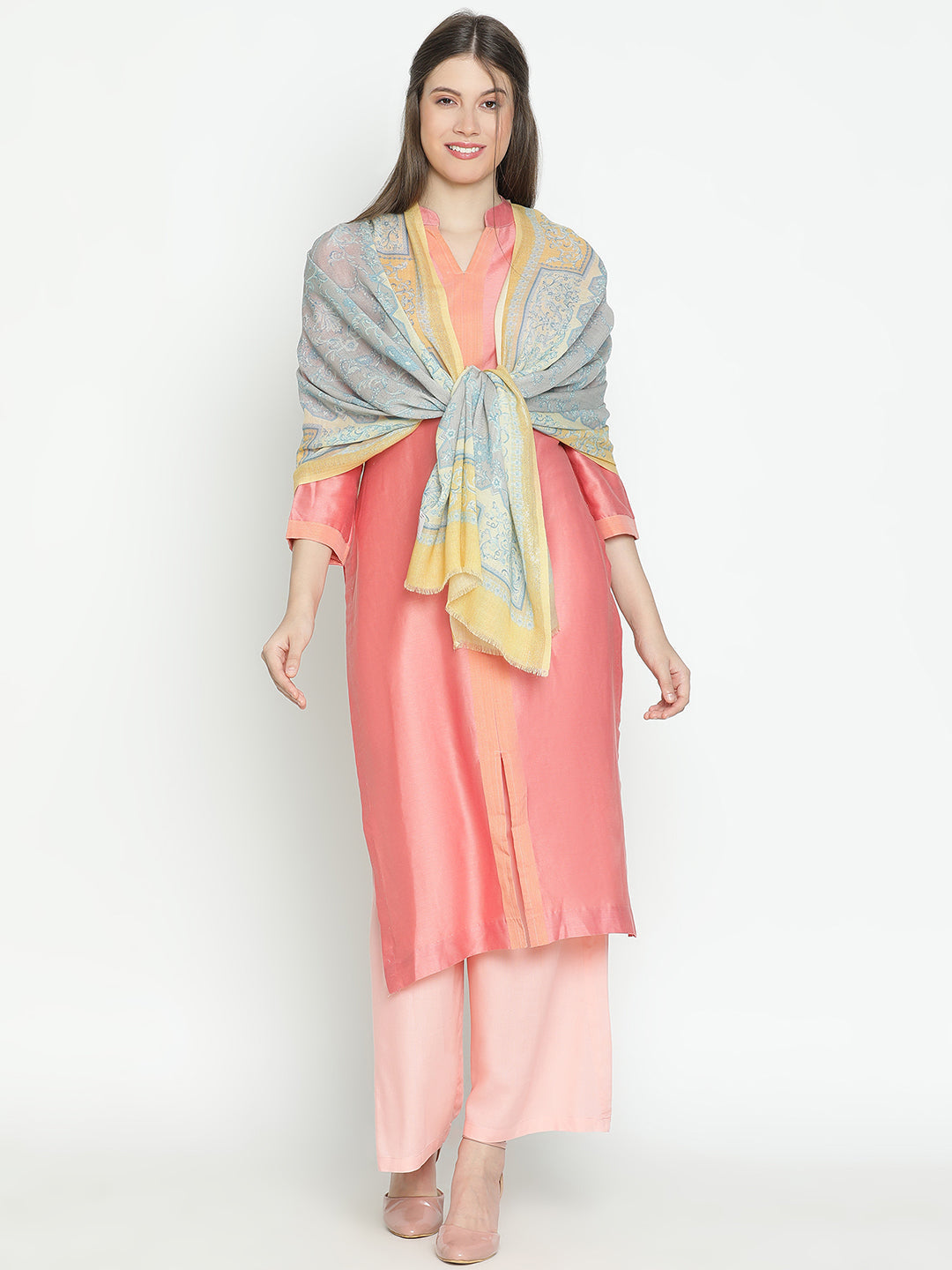 Serenade Women Wool Lurex Printed Stole