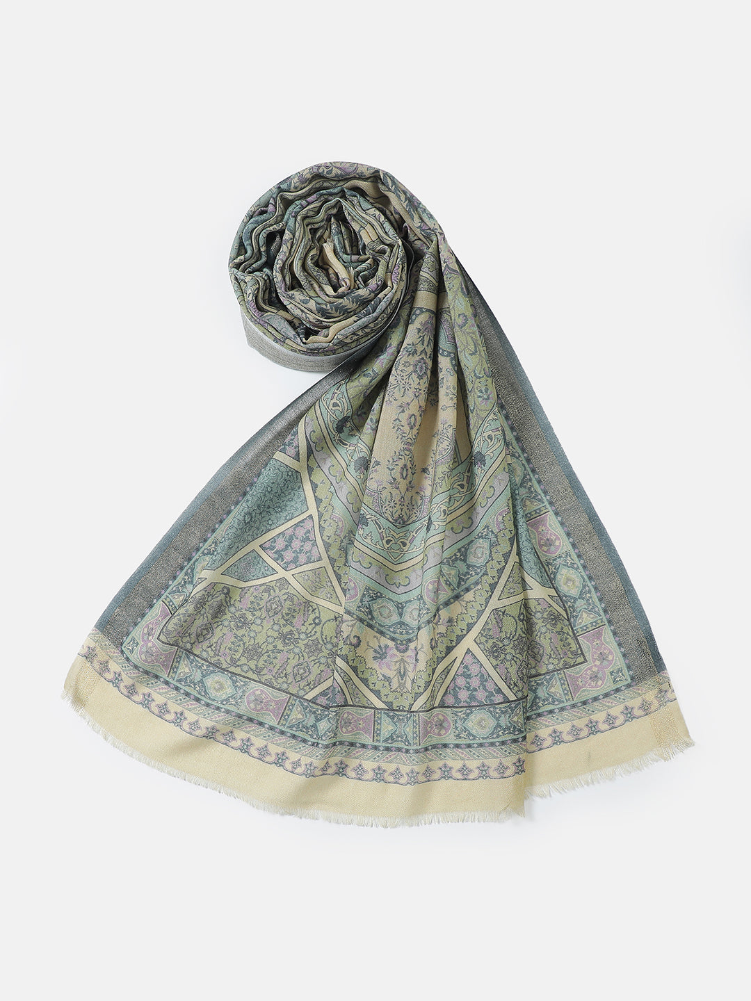 Regal Embrace Wool Lurex Printed Stole