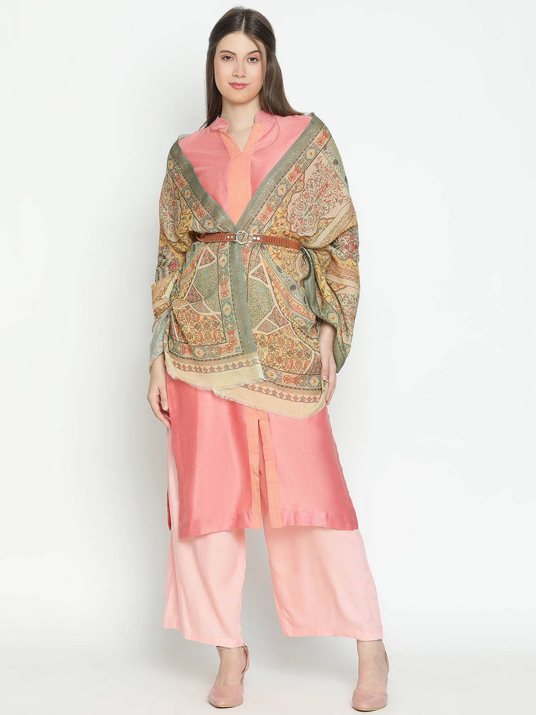 Regal Embrace Wool Lurex Printed Stole