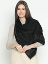 Celestial Radiance Black Woolen Embellished Stole