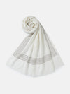 Midnight Elegance White Woolen Embellished Stole