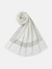 Midnight Elegance White Woolen Embellished Stole