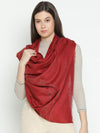 Red Shimmer Woolen Stole