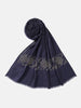 Navy Blue Women Woolen Embellished Stole