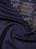 Navy Blue Women Woolen Embellished Stole