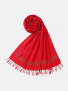 Ivory Luxe Red Embellished Stole