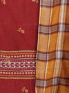 Noor: Cotton Metallic Embroidered Unstitched Suit & Dupatta Set