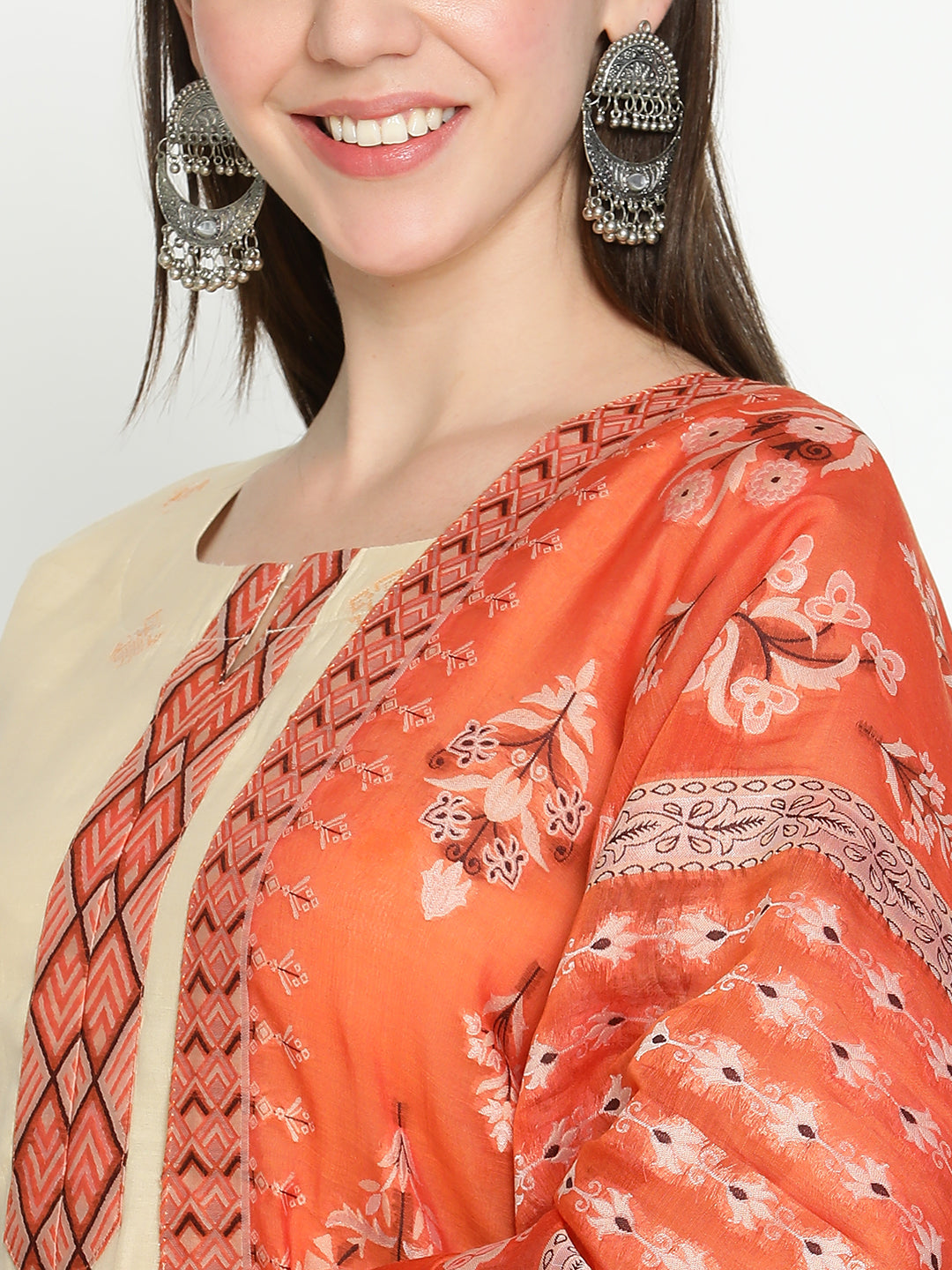 Shingora Yellow Floral Notch-Neck Stitched Suit Set