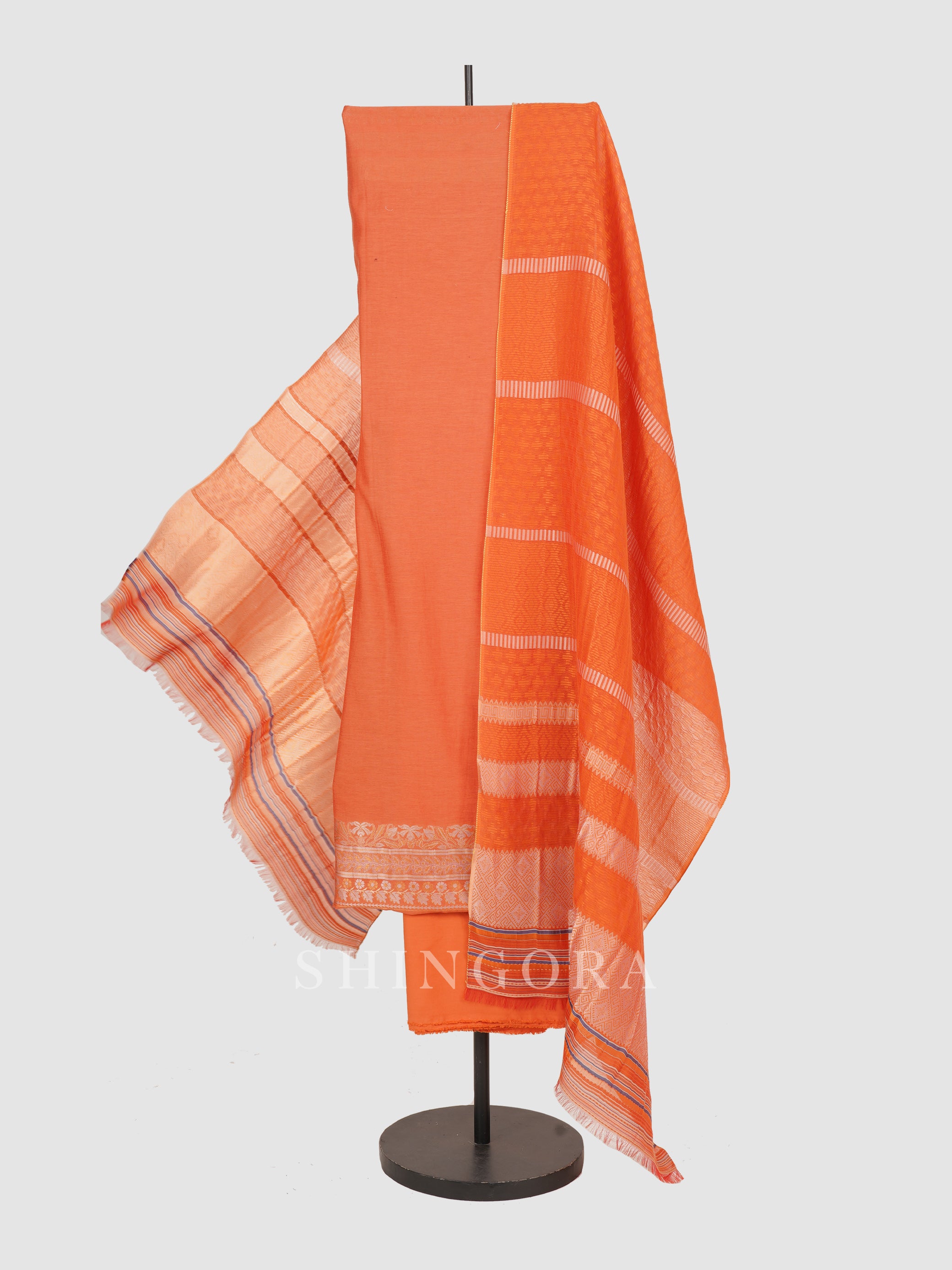 Mehak: Moonlit Jacquard Unstitched Suit & Dupatta