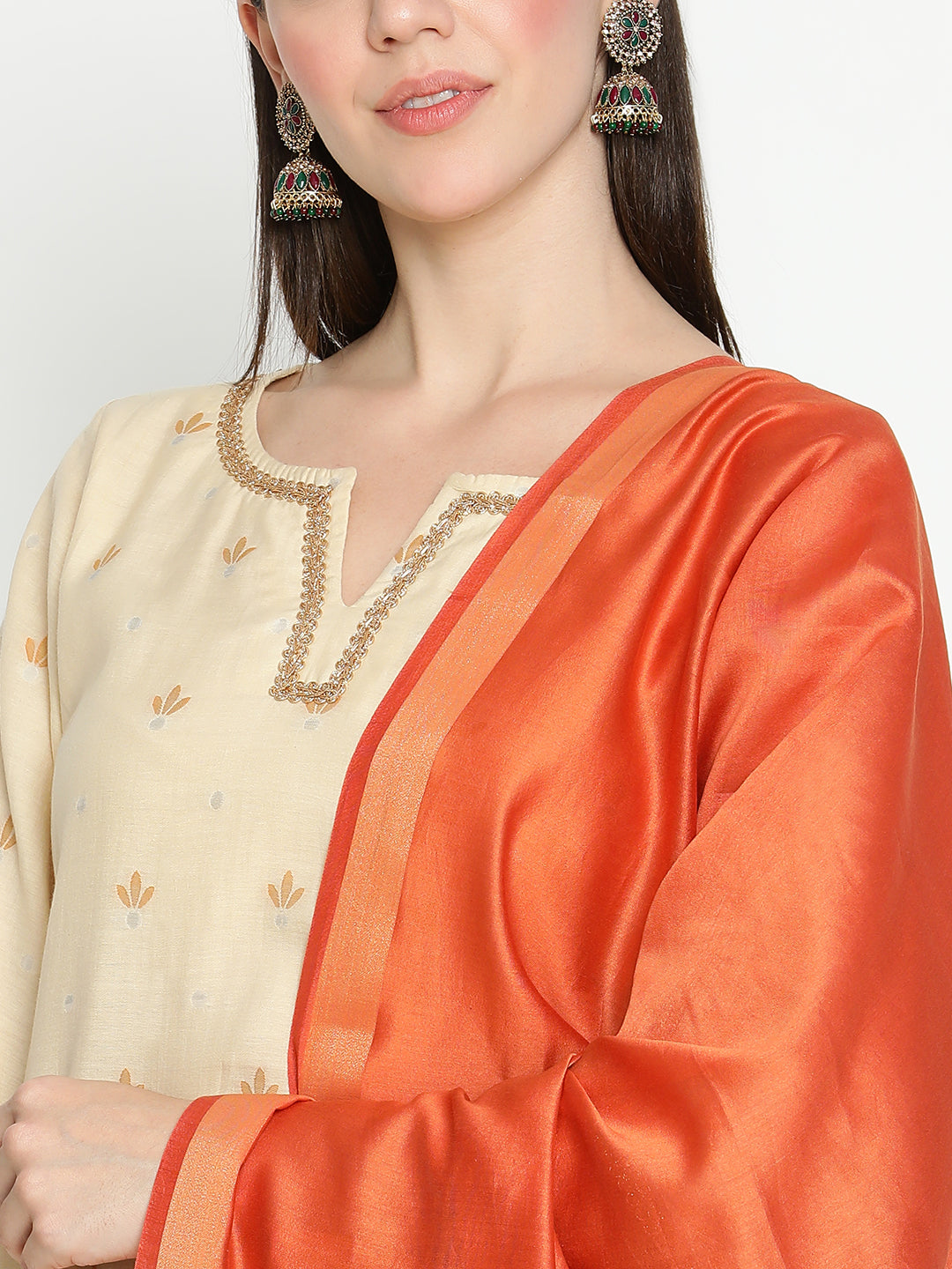 Shingora Yellow Floral Embroidered Zari Stitched Suit Set