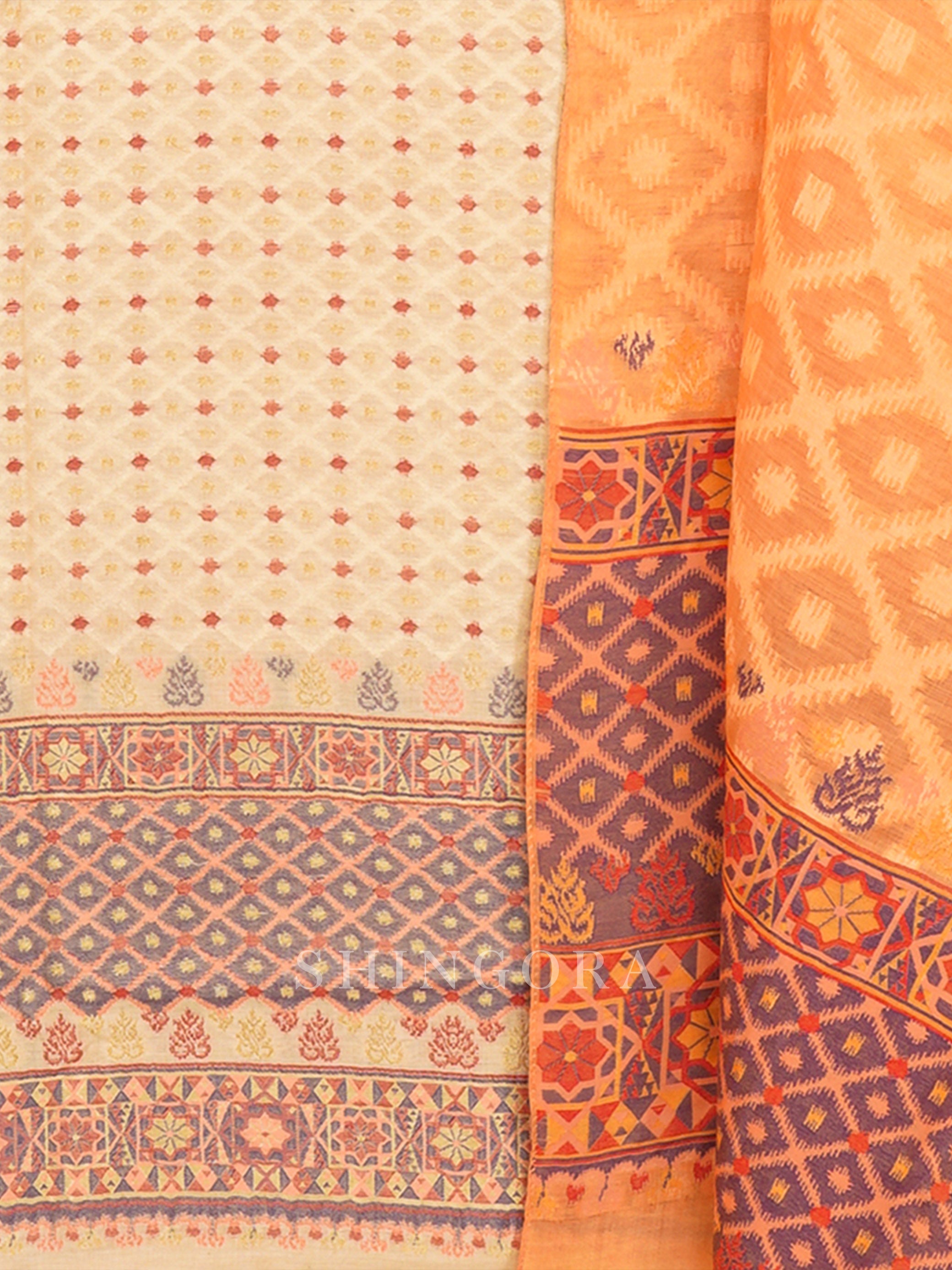 Aarzoo: Crimson Gem Jacquard Metallic Unstitched Suit & Dupatta