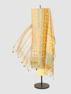 Saba: Golden Yellow Printed Silk Unstitched Suit & Dupatta