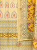Saba: Golden Yellow Printed Silk Unstitched Suit & Dupatta