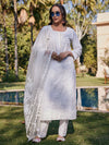 Akaar:Chantily Floral Lace Woven Design Unstitched Suit Set