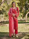 Dharee:Nadia Schiffli Floral Printed Unstitched Suit Set