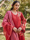 Dharee:Nadia Schiffli Floral Printed Unstitched Suit Set