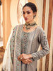 Kriti: Jacquard Metallic Embroidered Stitched Suit & Dupatta Set