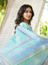 Noor: Sea Green Cotton Metallic Embroidered Unstitched Suit & Dupatta Set