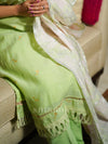 Pista Green Woven Design Unstitched Suit & Dupatta Set