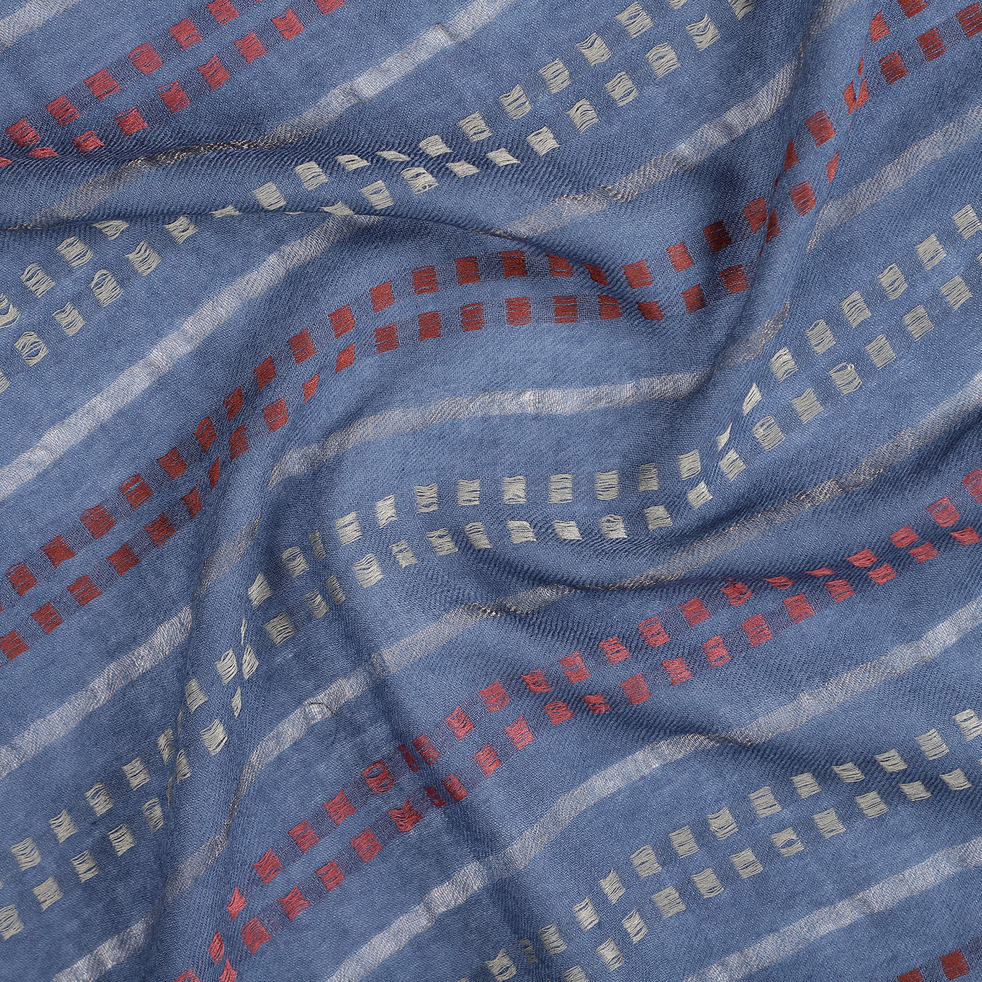 CHAMBRAY PLAIDS Woolen Blue Striped Stole