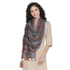 THICK THIN Grey Stripes Printed Stole