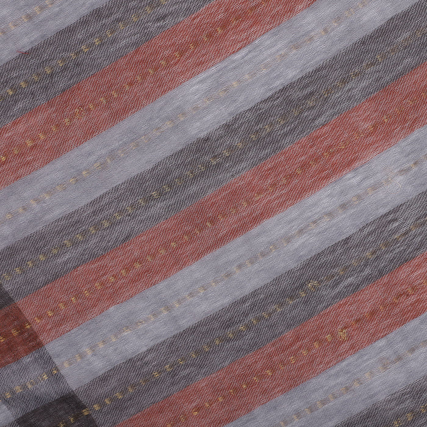 THICK THIN Grey Stripes Printed Stole