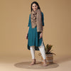 POLA Wool Blend Brown Printed Fringed Stole