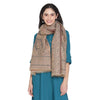 POLA Wool Blend Brown Printed Fringed Stole