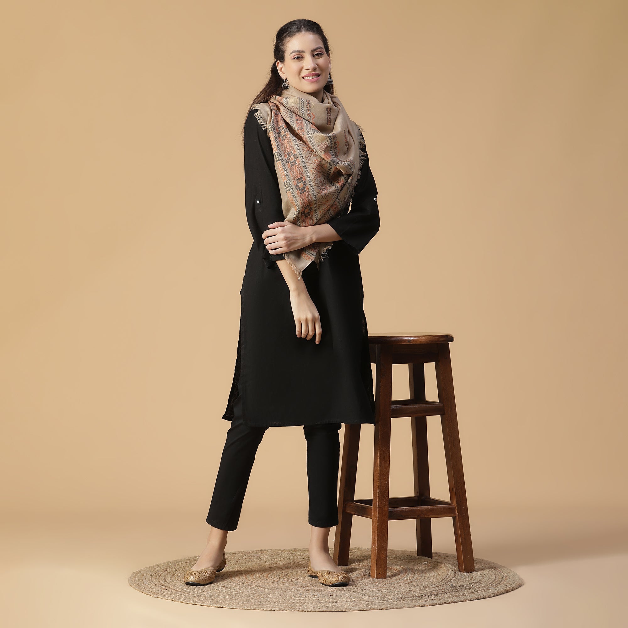 Bold Beauty Metallic Jacquard Wool Stole