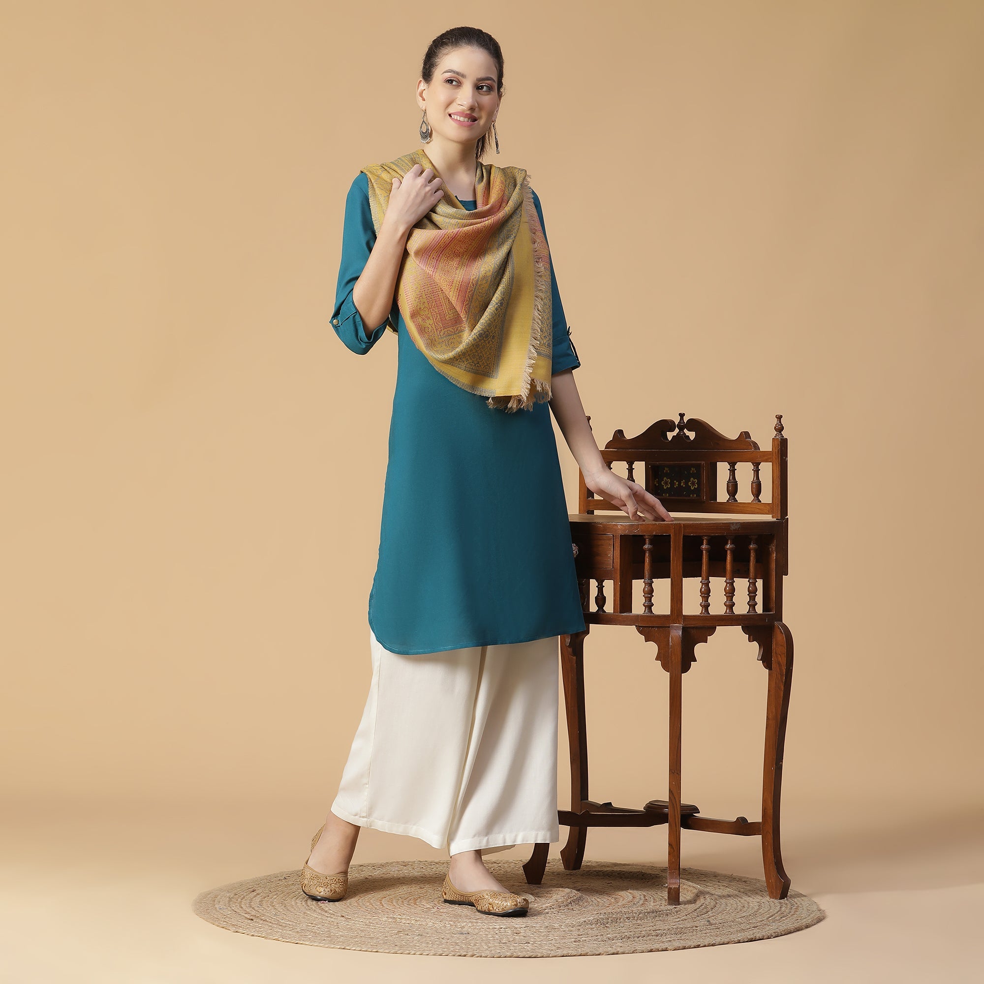 Omaira Woven Design Woolen Stole
