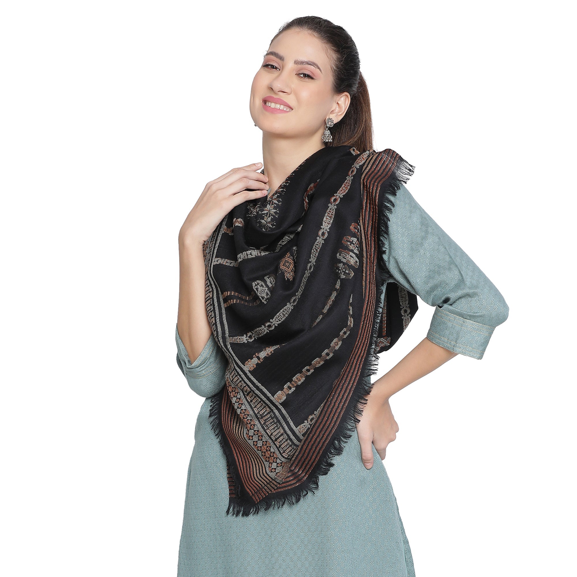 Saumya Design Glam Metallic Wool Stole