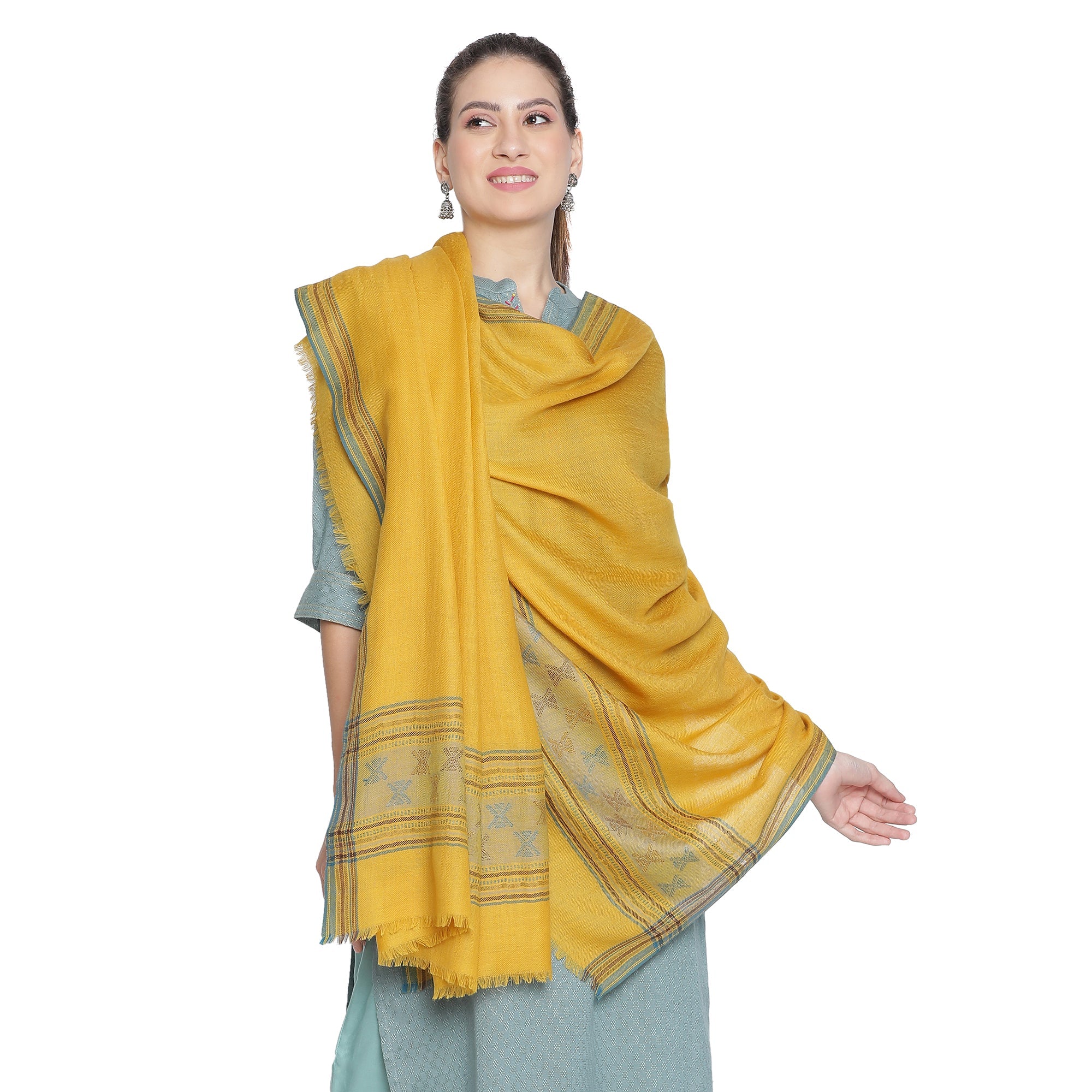 Ibadat Wool Metallic Dobby Shawl